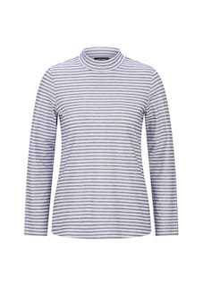 Shirt met lange mouwen, strepen en opstaande kraag thumbnail 5