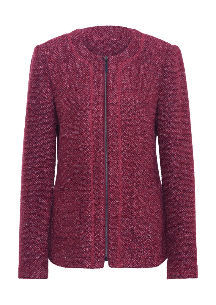Bouclé-Jacke mit feinem Glanzgarn