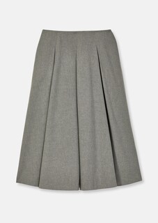Calf-length pleated skirt in elegant Ceramica fabric thumbnail 6