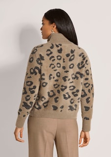 Jacquard-Strickblouson mit Leopardenmuster thumbnail 3