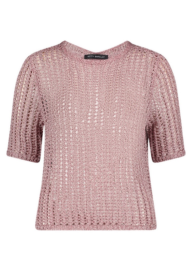 Luftiger Ajourpullover mit Pailletten