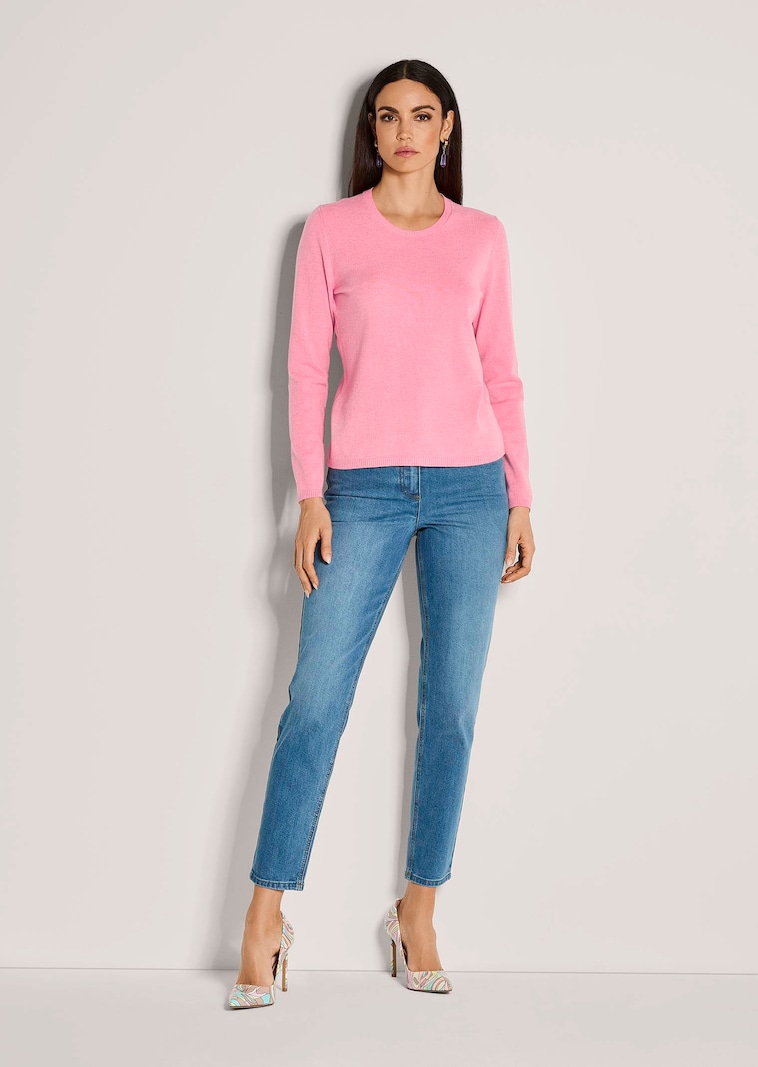 Feinstrick-Pullover mit Rundhalsausschnitt