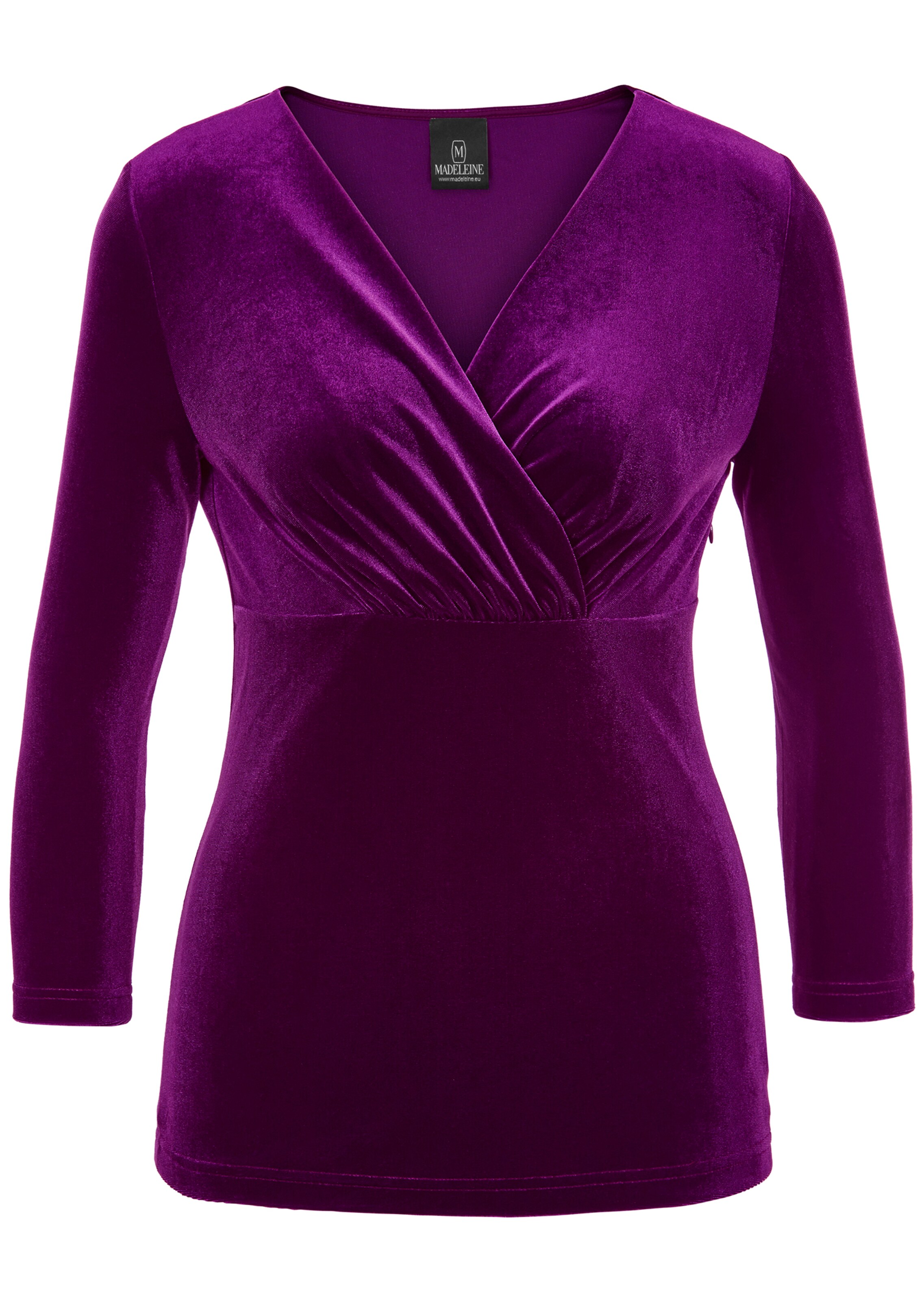 Velvet shirt in wrap look