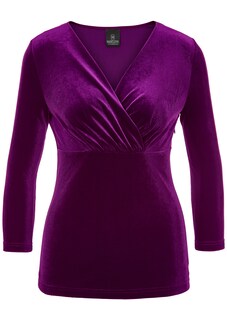 Velvet shirt in wrap look thumbnail 1