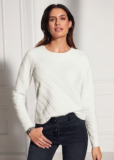 Sweatshirt in elegant jersey with diagonal texture thumbnail 6