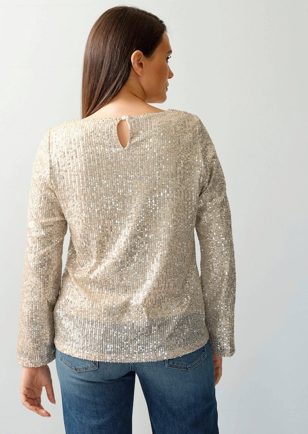Pailettenbluse mit langem Arm 2