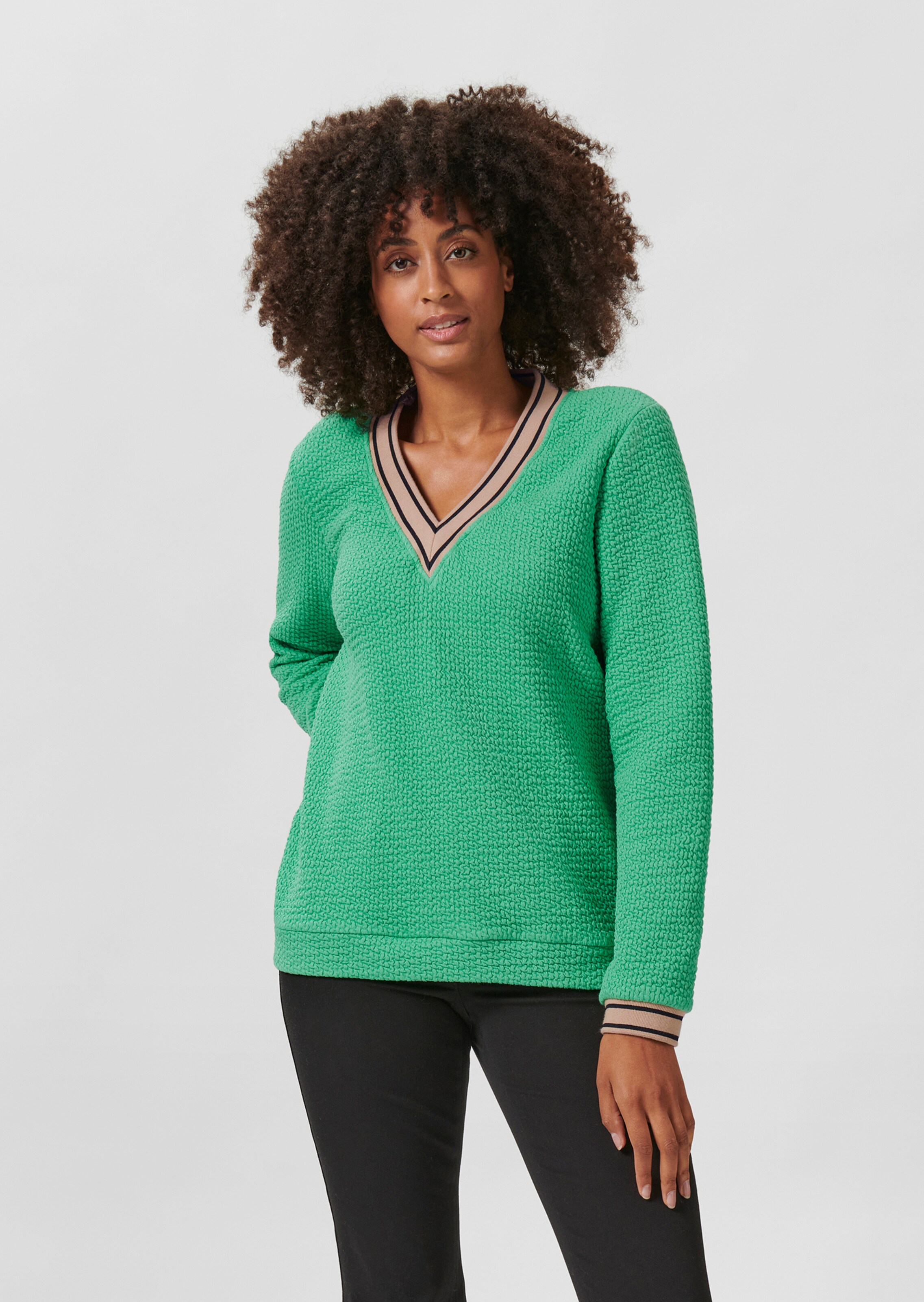 Sweatshirt mit V-Ausschnitt