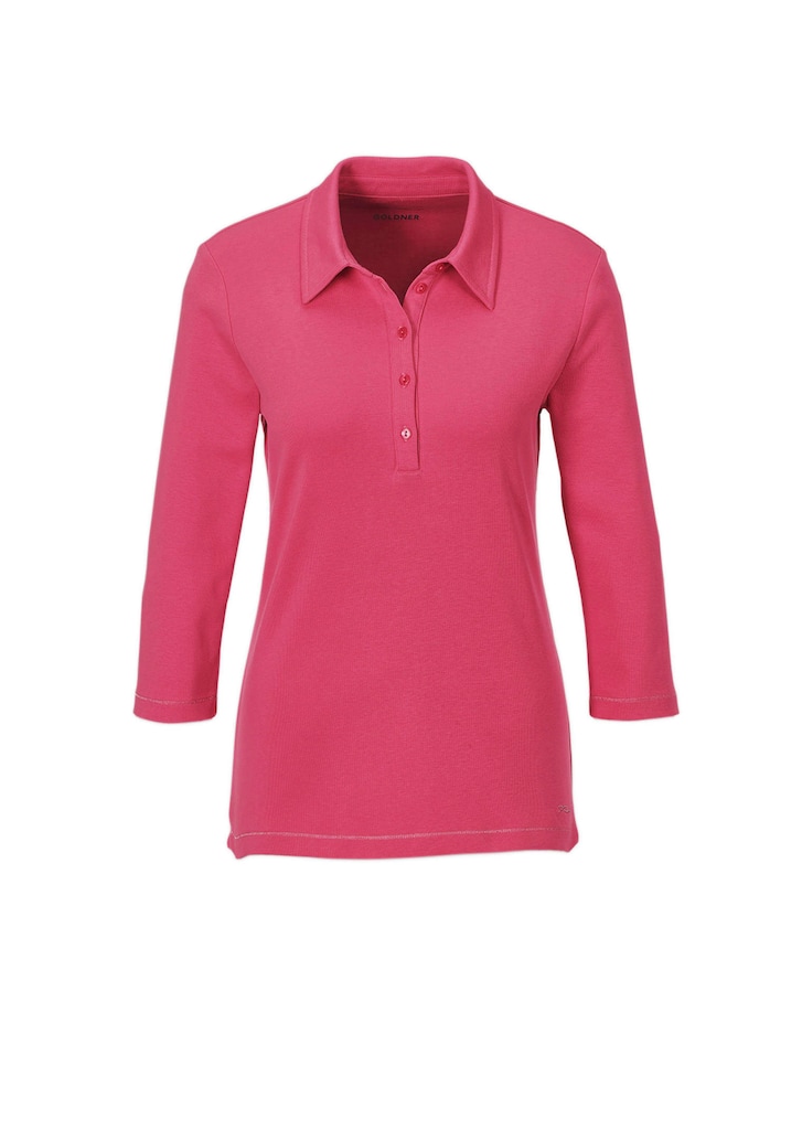 Basic-Poloshirt mit Stickerei aus reiner Baumwolle