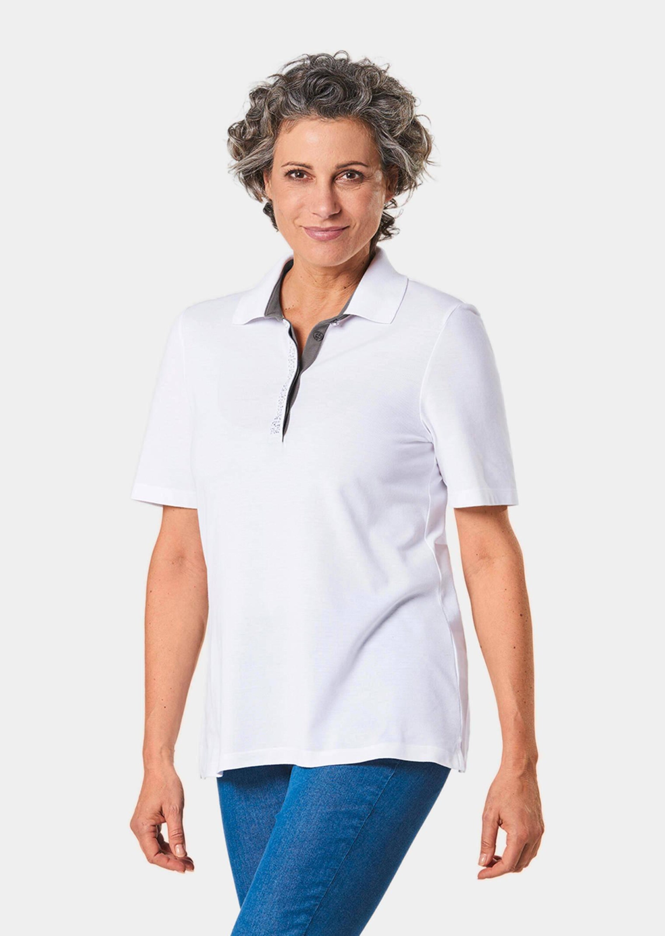 Pikee-Poloshirt mit Glitzersteinchen