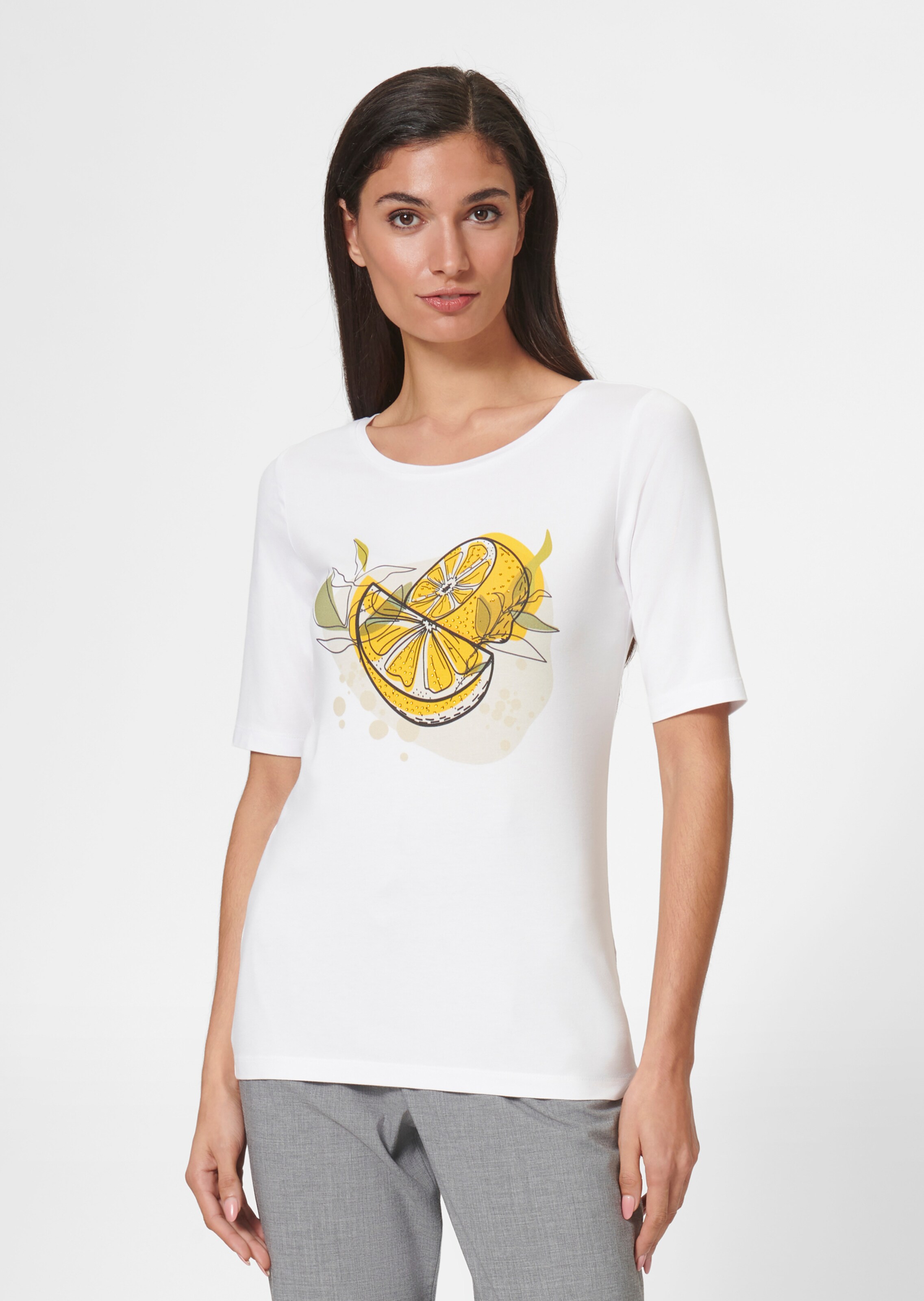 Rundhals-Shirt mit farbenfrohem Foliendruck