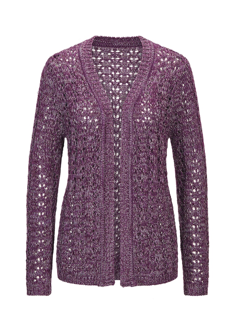 Helppohoitoinen jakku pitsineuletta Lurexilla