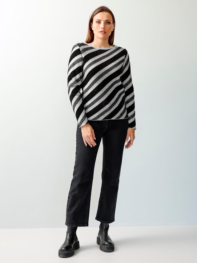 Pullover mit Streifen in Effektgarn 1