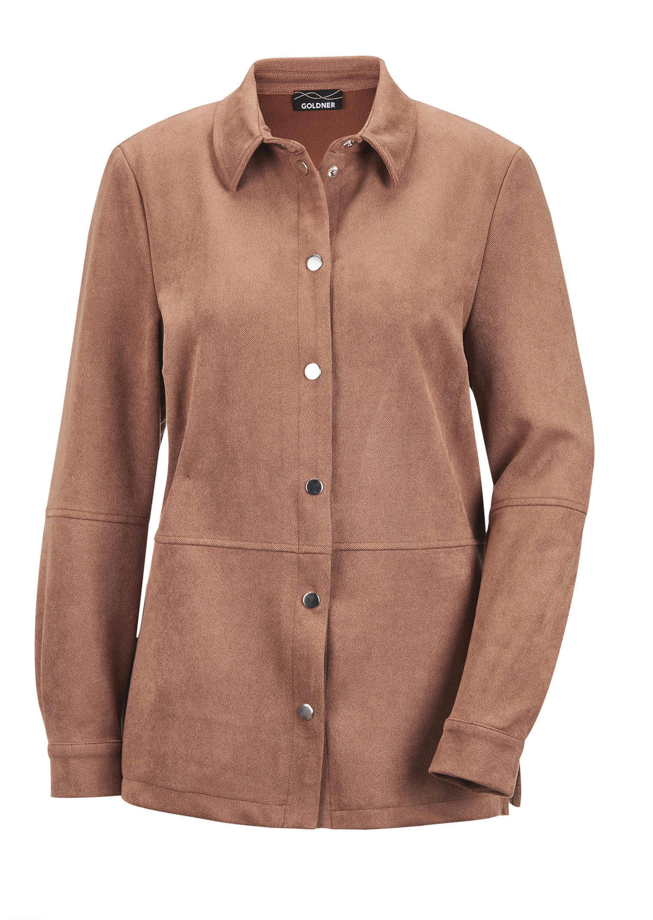 Hemdjacke in weicher Velourslederoptik