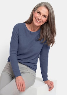 Fijn gebreide tricot pullover met boothals thumbnail 4