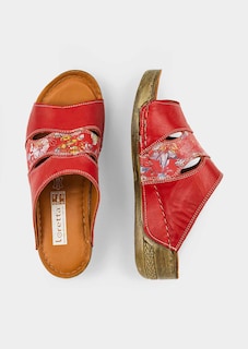 Mules en cuir avec imprimé floral thumbnail 2