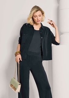 Oversize Hemdbluse mit aufgesetzten Taschen thumbnail 4