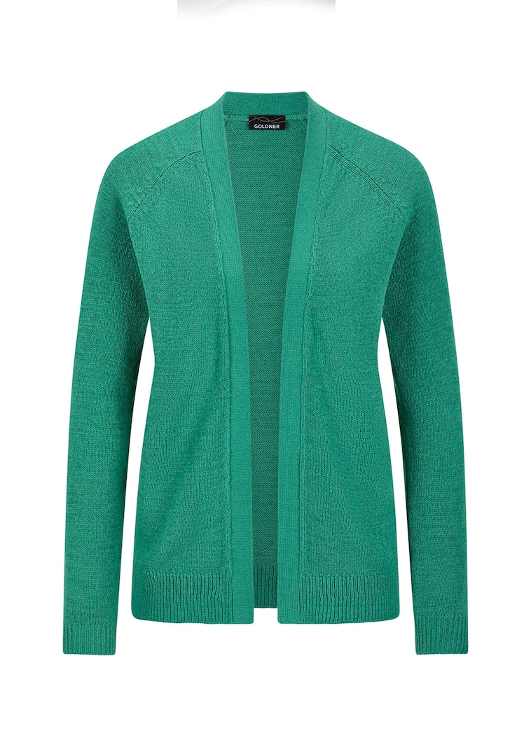 Kurze Strickjacke aus Bändchengarn