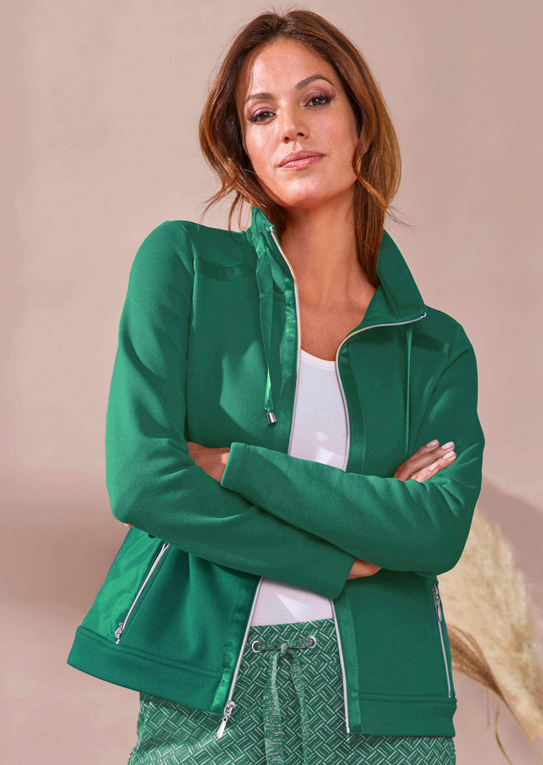 Veste sweat avec liens en satin