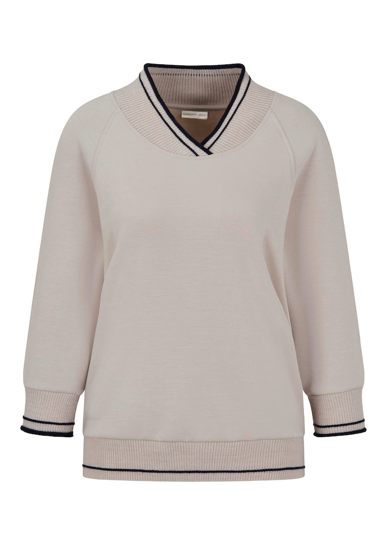Sweatshirt met sportieve geribde boorden