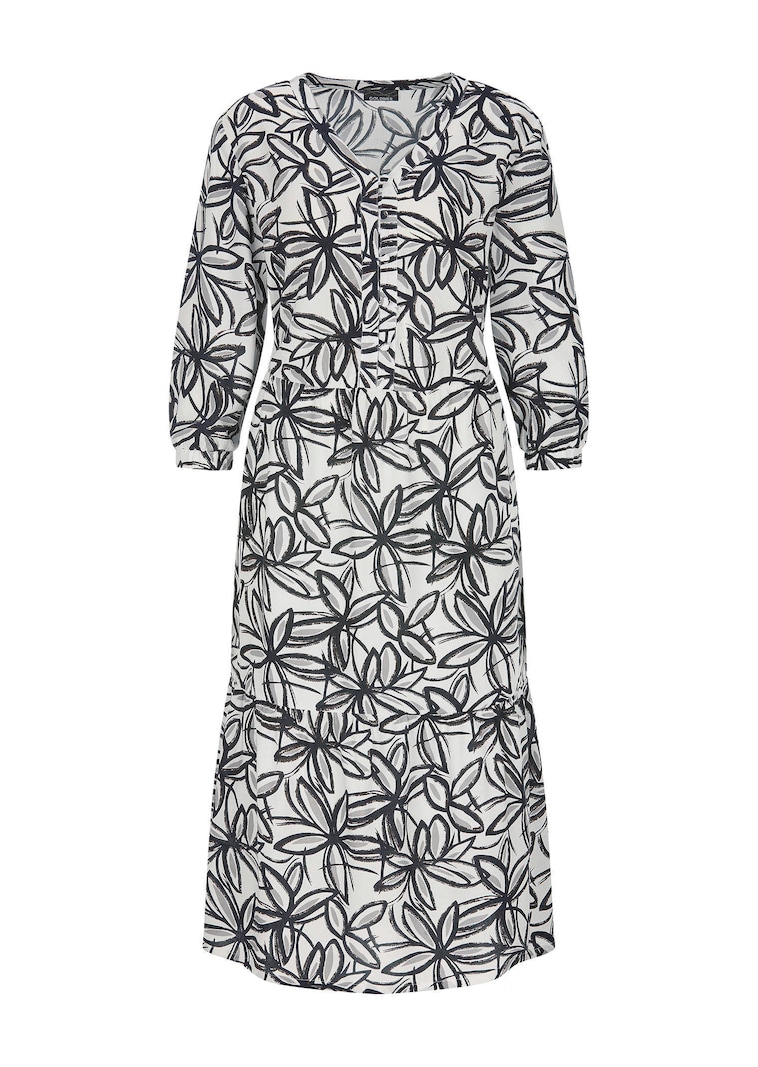 Viskose-Kleid mit V-Ausschnitt