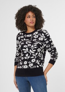 Pull jacquard à motif fleuri thumbnail 1