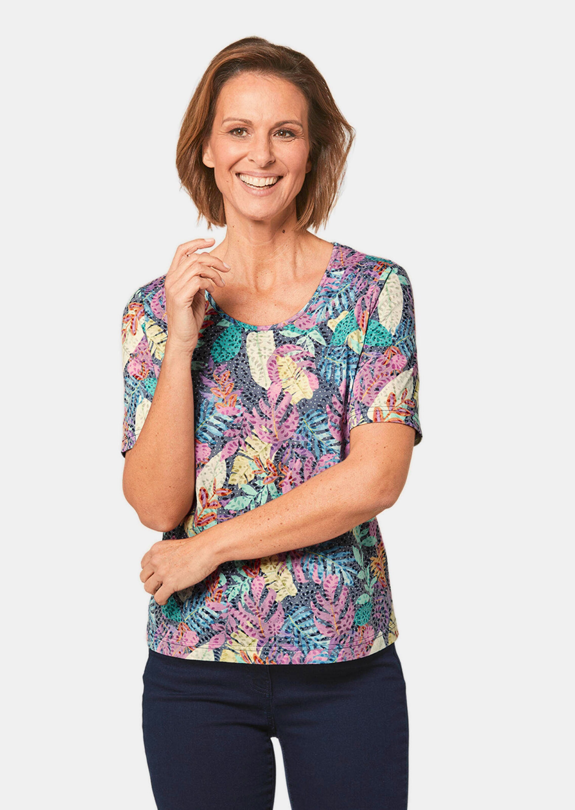 Druckshirt aus luftiger Ausbrennerware