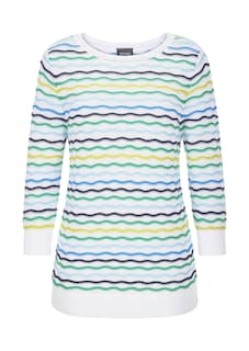Pflegeleichter Strickpullover mit Wellenmuster thumbnail 6