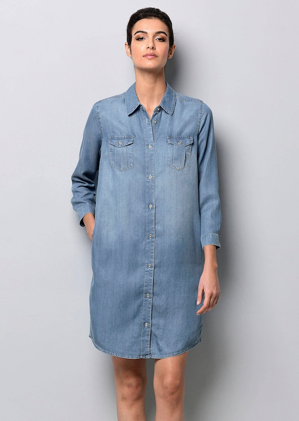 Hemdblusenkleid in Jeansoptik aus trageangenehmer Lyocellware 4
