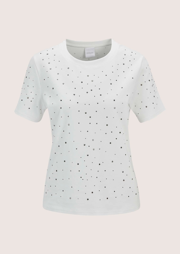 Rundhals-Shirt mit Strass