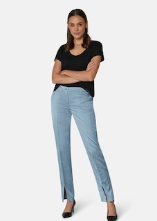 Satin trousers with front hem slits thumbnail 2