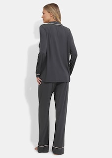 Zijdeachtig glanzende pyjama van modal thumbnail 2