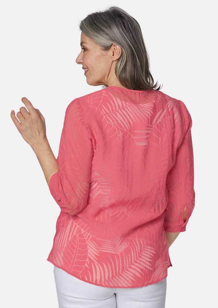 Casual gesneden etskantblouse
