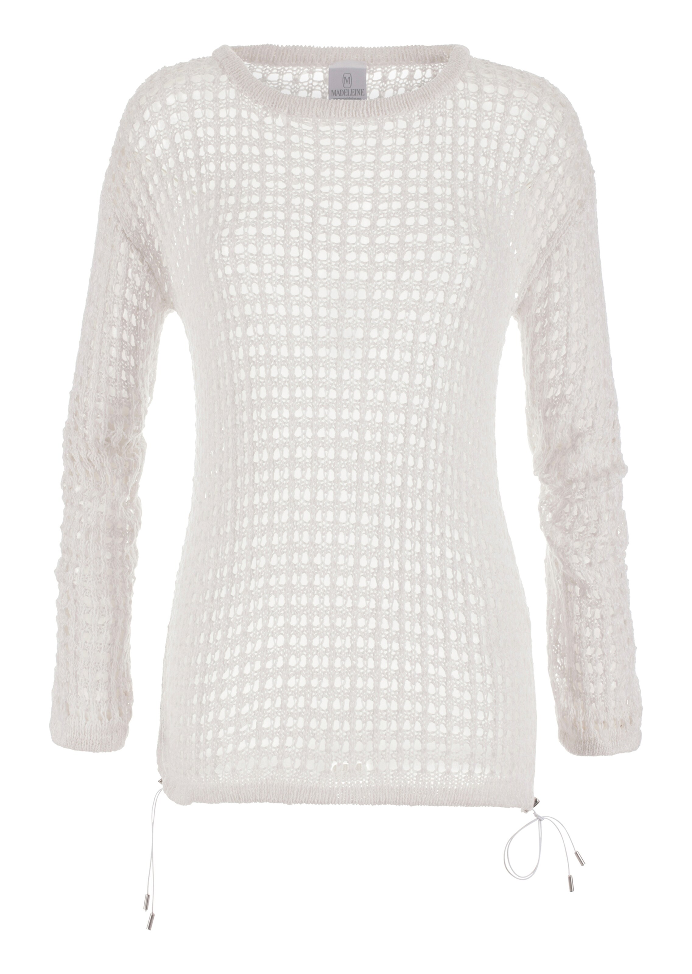 Langarm-Pullover in sommerlichem Ajour-Strick