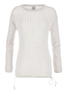 Langarm-Pullover in sommerlichem Ajour-Strick thumbnail 1
