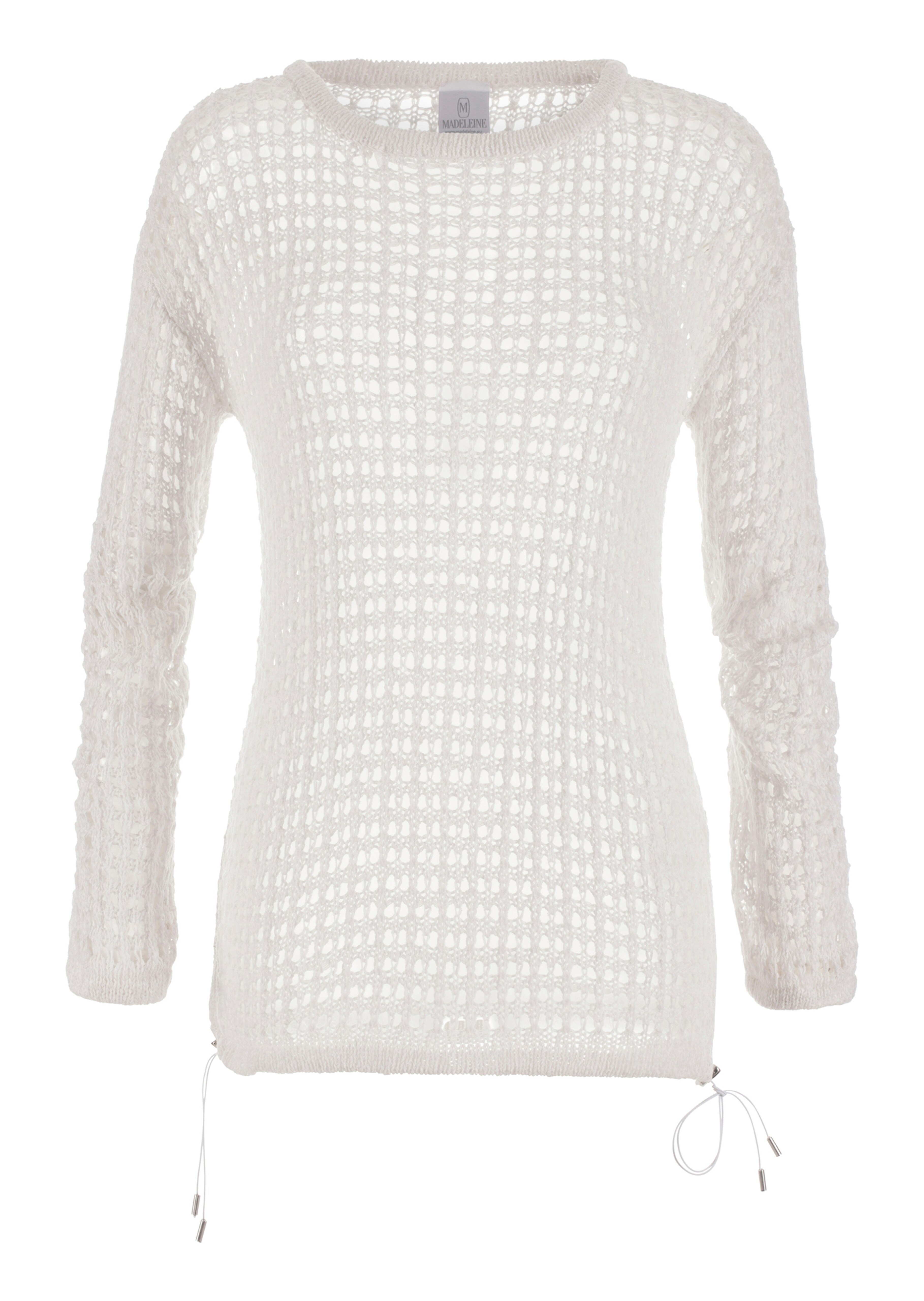 Langarm-Pullover in sommerlichem Ajour-Strick