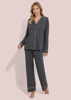 Seidig glänzender Pyjama aus Modal thumbnail 1