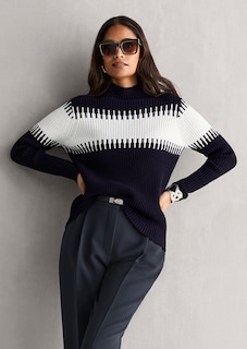 Pullover mit Blockstreifen thumbnail 1