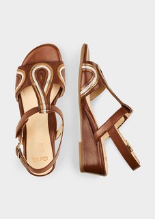 Sandalen aus Leder mit Keilabsatz thumbnail 2