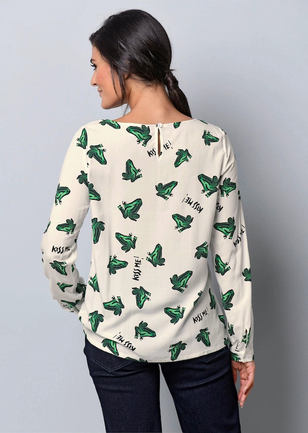Bluse mit Druckdessin "Frösche" 2
