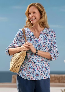 Blouse van viscose, met bloemenmotief thumbnail 7