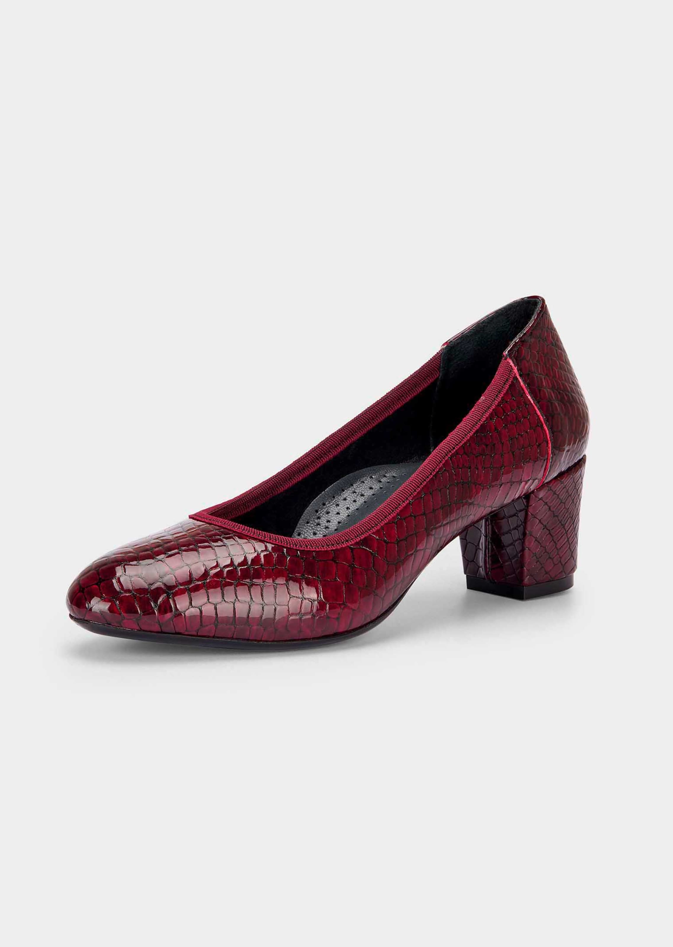 Pumps aus geprägtem Lackleder