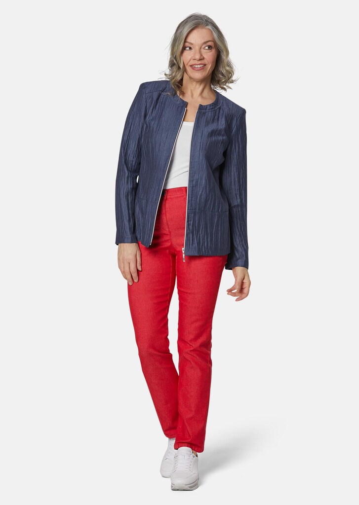 Lichte blazer met structuur en ritssluiting 1