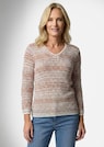 Pull en maille structurée, avec encolure en V thumbnail 1
