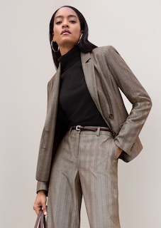 Zweireihiger Blazer mit dezenten Streifen thumbnail 1