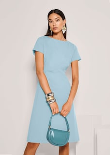 Robe fourreau avec encolure bateau et manches courtes thumbnail 5