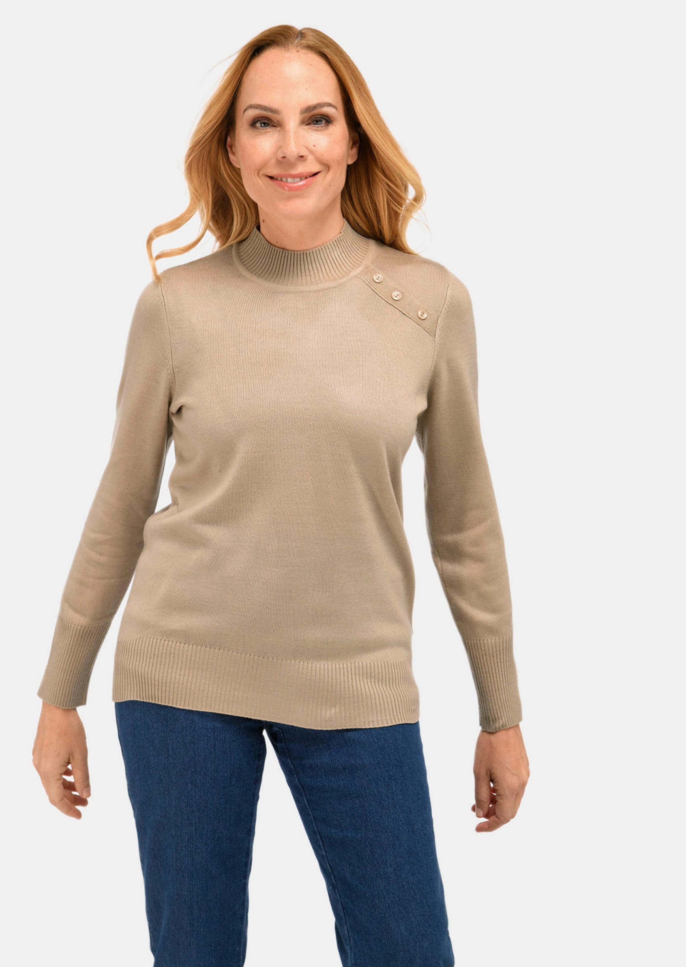 Pflegeleichter Pullover mit Stehbundkragen