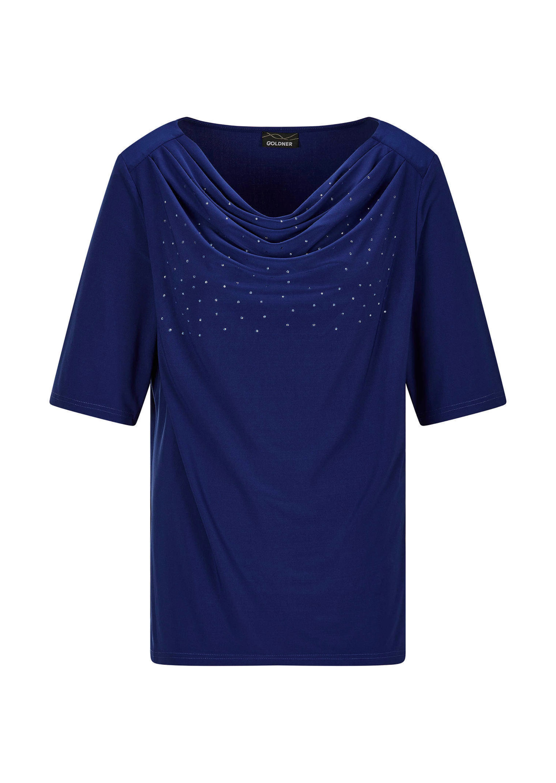 T-shirt à encolure bénitier ornée de pierres scintillantes