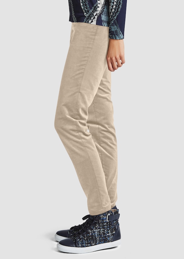 Elasticated fine corduroy trousers in a slim fit 3