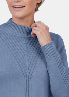 Strickpullover mit Stehkragen und Rippenmuster thumbnail 2