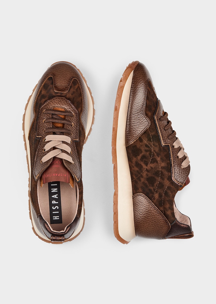 Leder-Sneaker mit Elastikschnürung